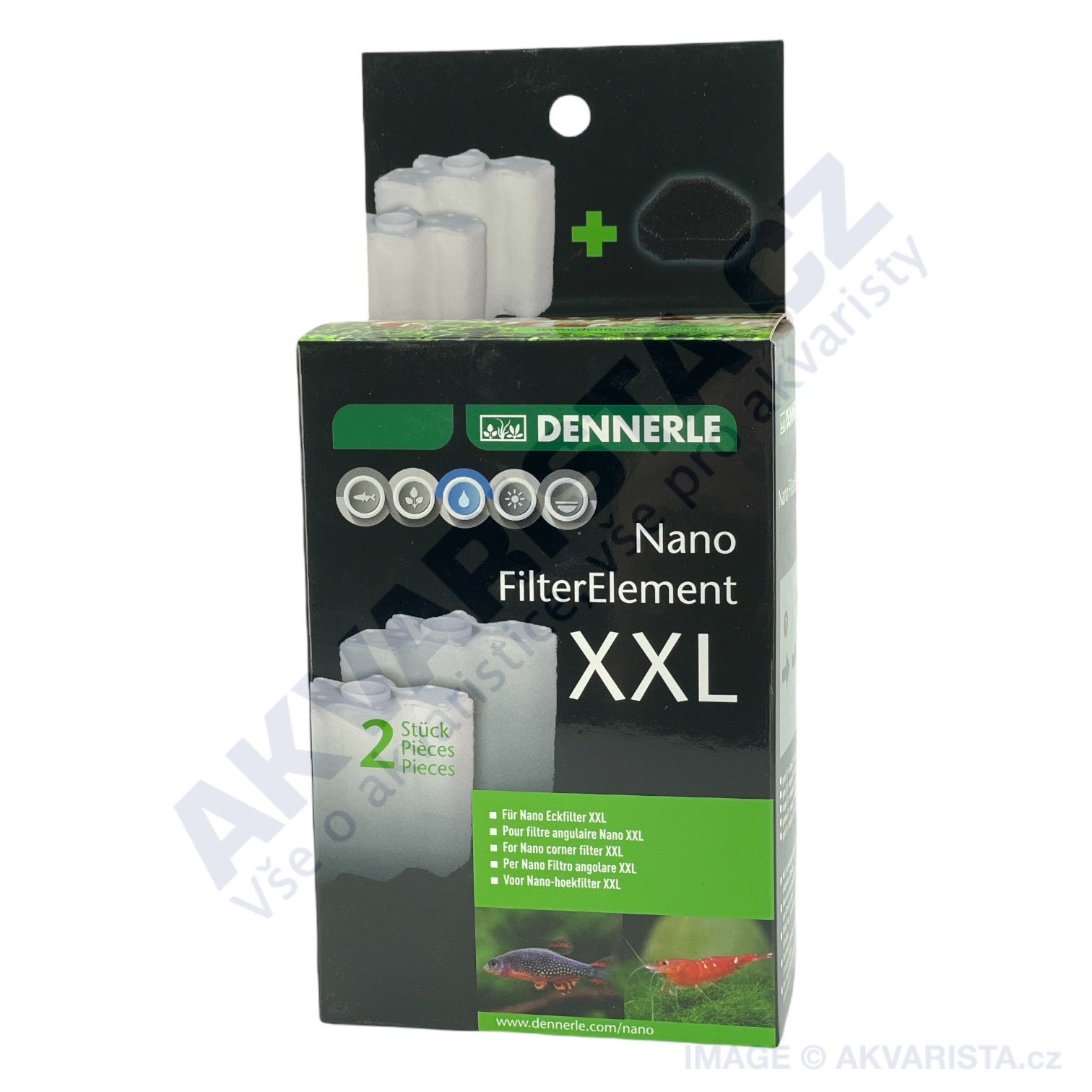Dennerle Nano Clean Eckfilter XXL, náhradní filtrační patrona (set 2 ks)