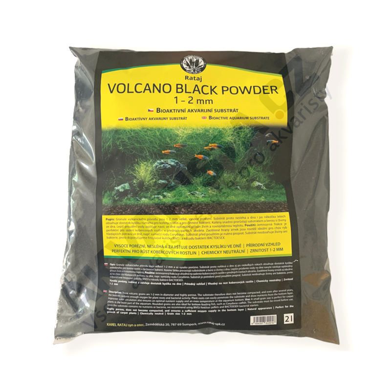 Rataj Volcano black POWDER akvarijní substrát 8l